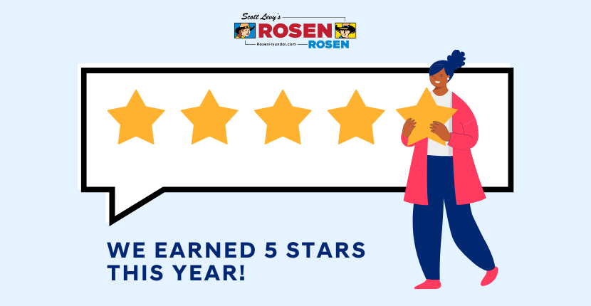 ¡Rosen Hyundai obtuvo 5 estrellas este año!