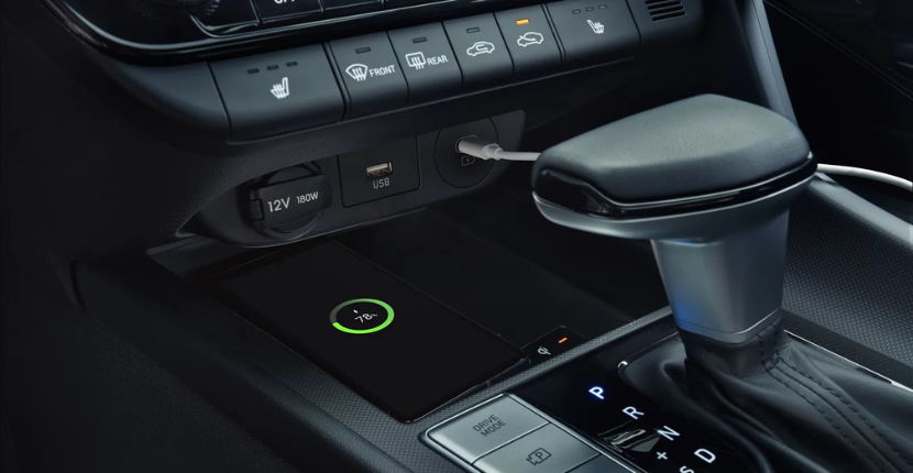 2026 Hyundai Elantra climate controls and phone charger